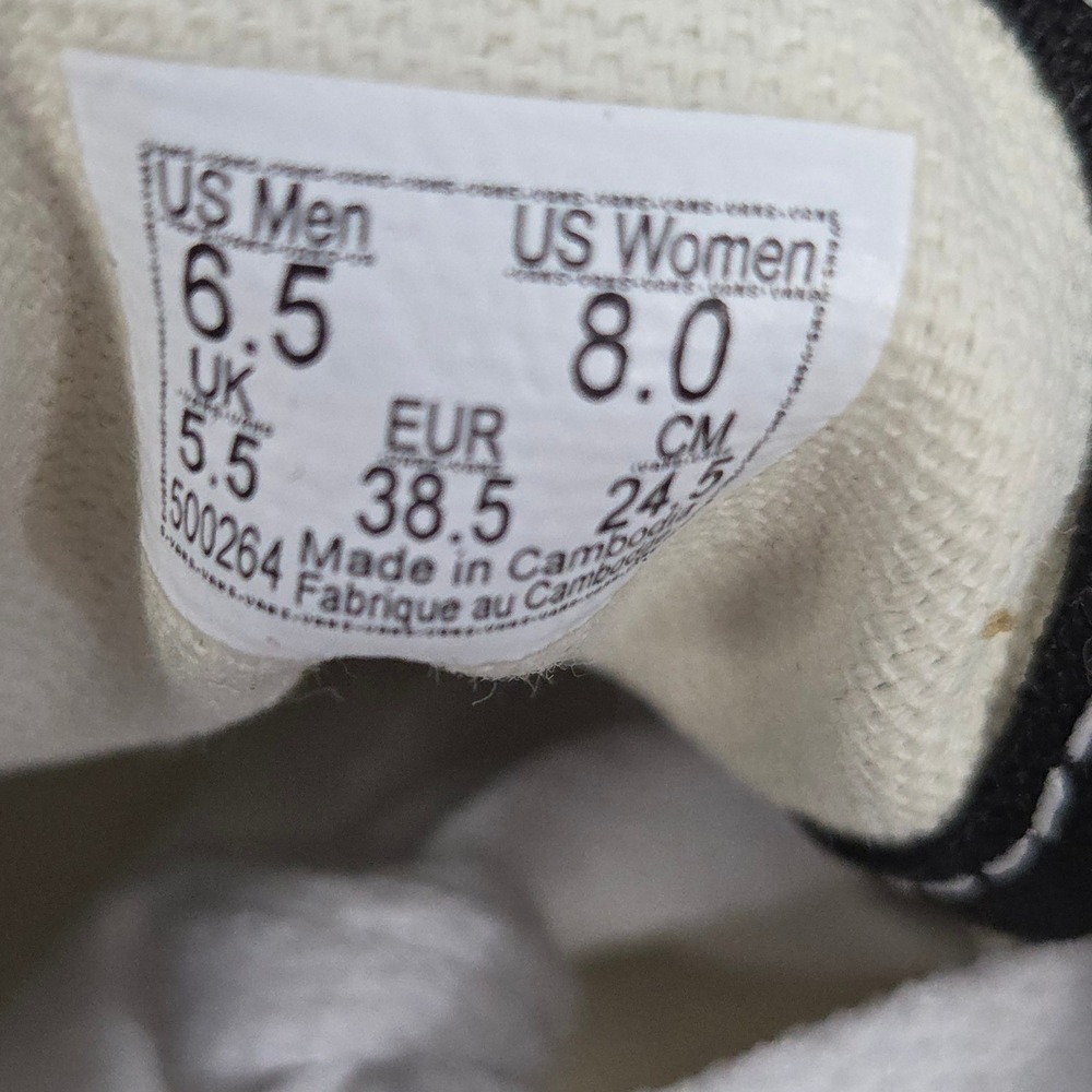 Vans Authentic Shoes Womens 8 Mens 6.5 Black White Canvas Low Top  Sneakers NWB - Picture 10 of 10